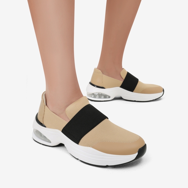 Slip-on Knitted Air Cushion Sneakers - NUDE - 2